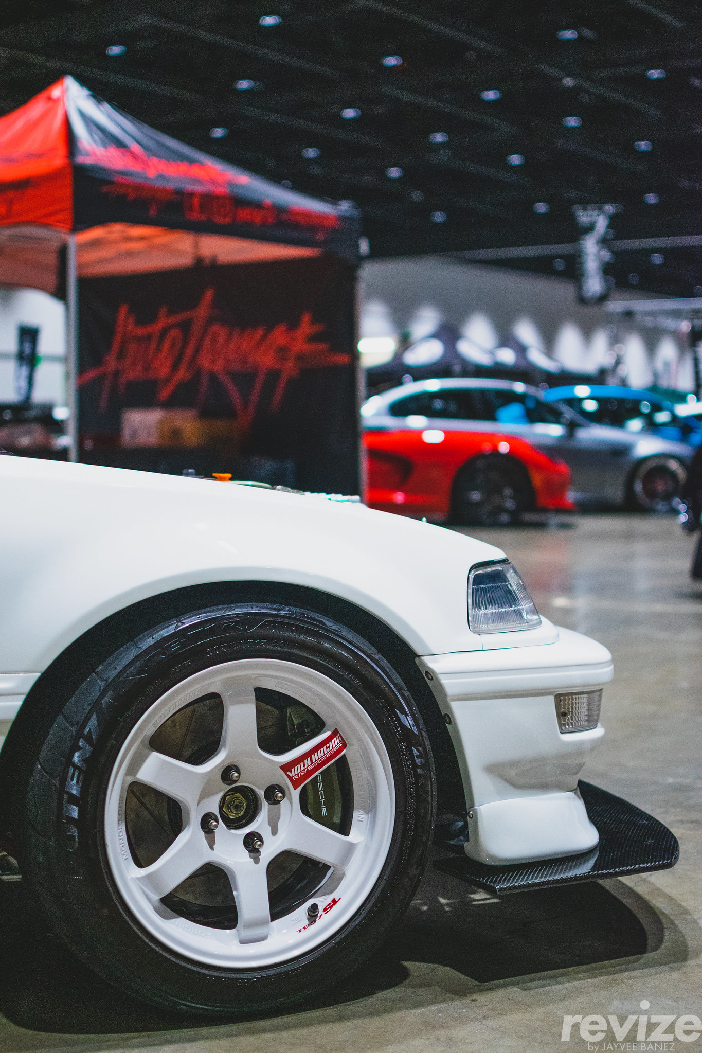 Honda Civic Hatchback with Volk TE37SL wheels.