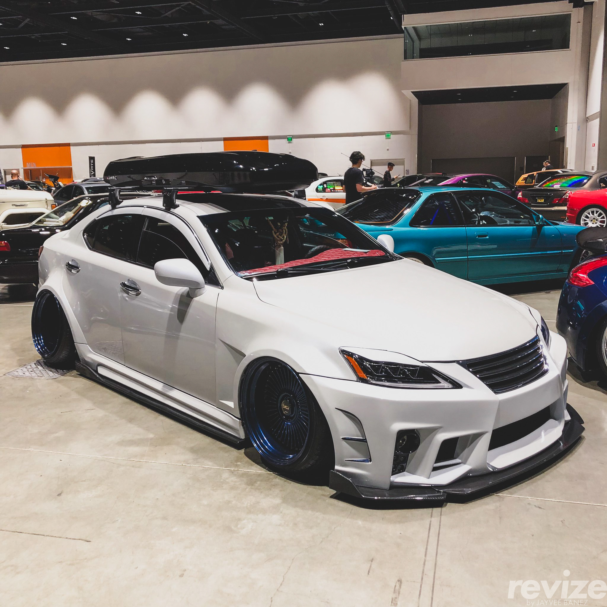 Custom widebody Lexus 2IS on mag blue refinished Work Emitz