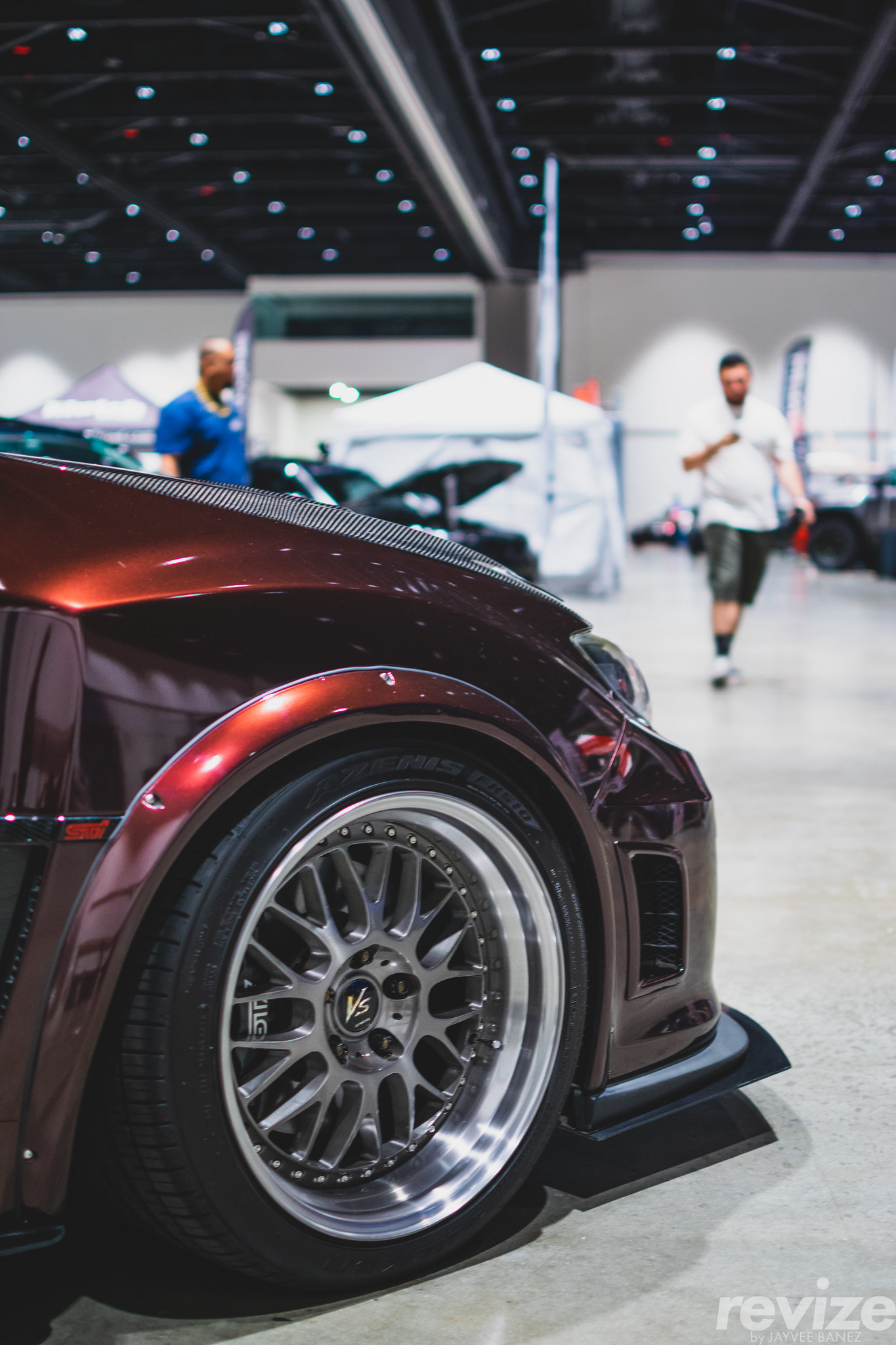 Brandon Dajano's WRX STI with fender flares and Work Meister VS XX wheels