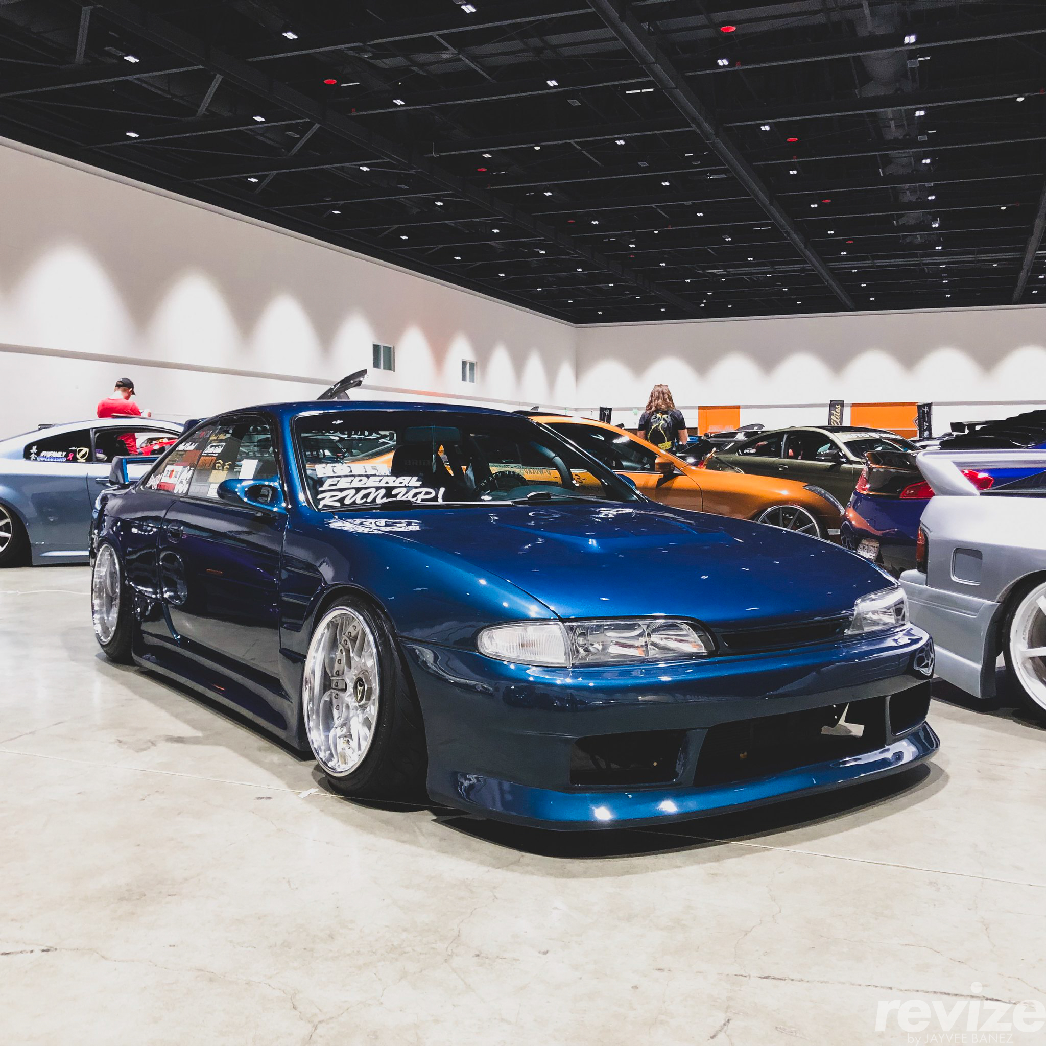 Runup Nissan S14 with various aero pieces on Work VS MX