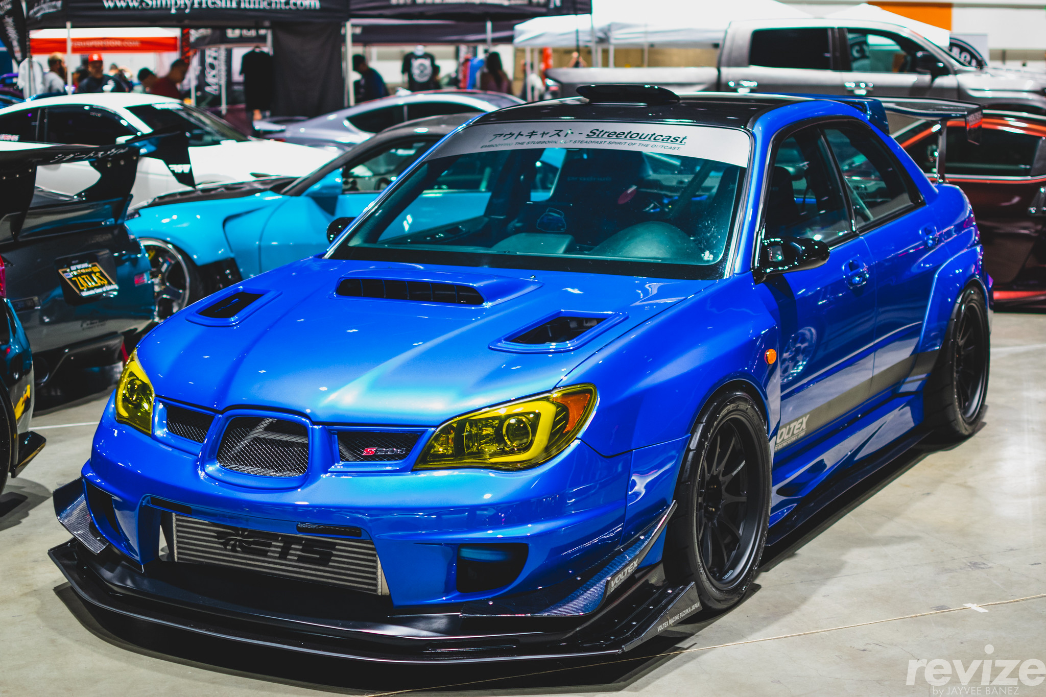 Voltex Widebody Subaru WRX STI S206 Hawkeye GDBF on Rays CE28 wheels